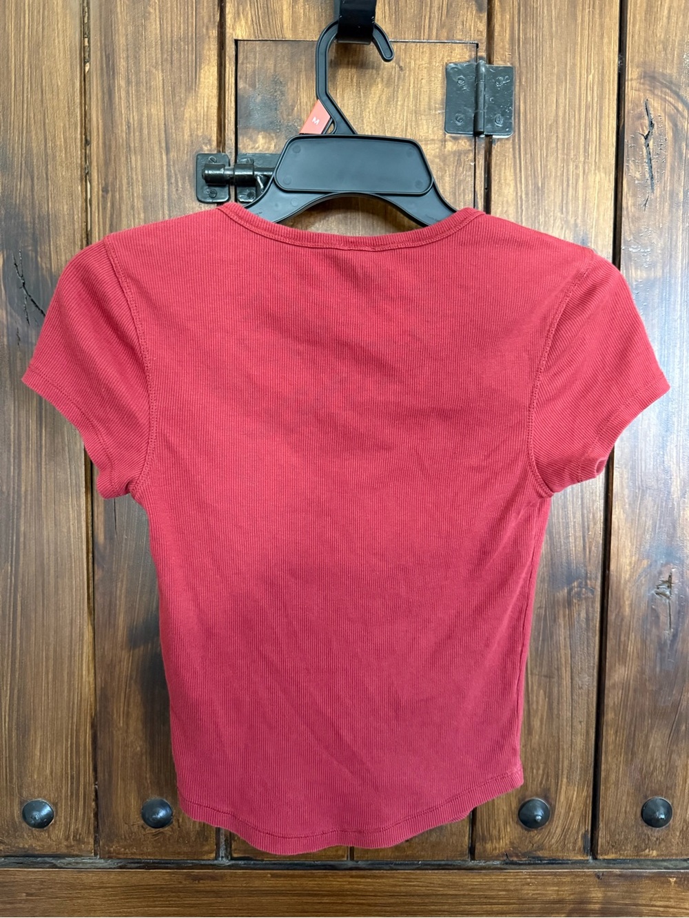 BDG Womens Burgundy Henley Short-Sleeve Top - Picture 4 of 5